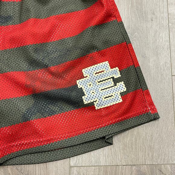 Eric Emanuel EE Basic Shorts Sweater Oil Stains size Large L B4 - Picture 2 of 8